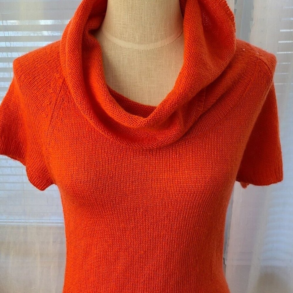 Pink Rose size S ladies size S orange short sleeve cowl neck sweater M2